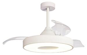 Ventilator de tavan Coin cu LED, alb, DC silențios, CCT - Mantra Mantra Iluminación, Coin, reglabil, Alb, Camera de zi, Plastic, Modern