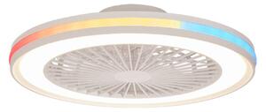 Ventilator de tavan pentru gameri, cu LED-uri mari, alb, DC, silențios, RGB – Mantra Iluminación, Gamer Big, reglabil, Alb, Camera de zi, Plastic, Modern