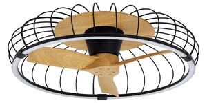 Ventilator de tavan Nature cu LED, aplicație CCT, negru/fag - Mantra Mantra Iluminación, Nature, reglabil, Negru, Camera de zi, Plastic