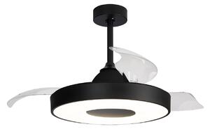 Ventilator de tavan Coin cu LED, negru, DC silențios, CCT - Mantra Mantra Iluminación, Coin, reglabil, Negru, Camera de zi, Plastic, Modern