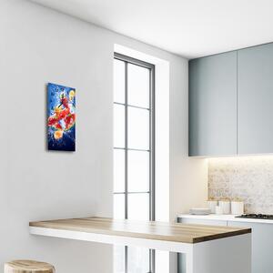 Ceas de perete din sticla vertical Imagine de imprimare color de fructe de bucătărie
