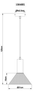 Lustră pe cablu JEDD 1xE27/60W/230V negru Globo 15648H1