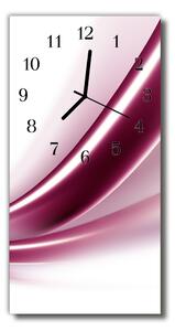 Ceas de perete din sticla vertical Arta grafica abstractizare roz