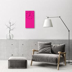 Ceas de perete din sticla vertical Art dots puncte roz