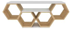 Comoda TV BAL, stejar/alb, PAL melaminat, 140x30x56 cm