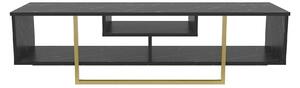 Comoda TV ASAL 150, negru/auriu, PAL melaminat, 150x35x40 cm