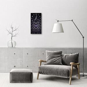 Ceas de perete din sticla vertical Arta abstractă model negru