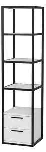 Etajera ROBCOSS, negru/alb, PAL/metal, 39x39x160 cm