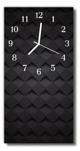 Ceas de perete din sticla vertical Modern mozaic 3d negru
