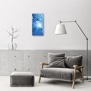 Ceas de perete din sticla vertical Natura cer asteroizi albastru