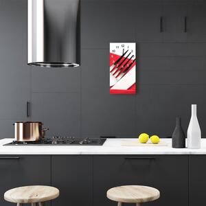 Ceas de perete din sticla vertical Tacâmuri de bucătărie culoare furculiță