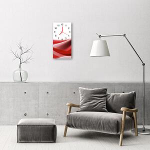 Ceas de perete din sticla vertical Valuri roșu linii abstracte