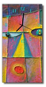 Ceas de perete din sticla vertical imprimare color arta abstractă