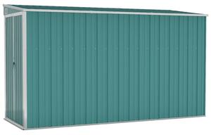 Șopron grădină/montaj perete verde 118x288x178 cm oțel zincat