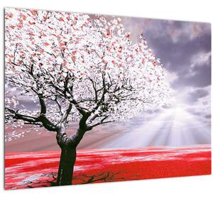 Tablou cu pomul roșu (70x50 cm)