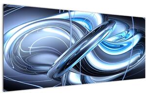 Tabloul cu abstracție albastră (120x50 cm)