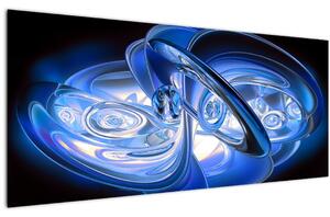 Tabloul abstract albastru (120x50 cm)