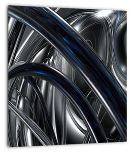 Tabloul cu abstracție gri cu albastru (30x30 cm)