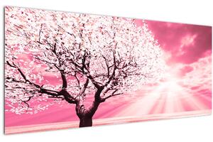 Tabloul cu pomul roz (120x50 cm)