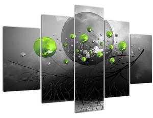 Tabloul cu bile abstracte verzi (150x105 cm)