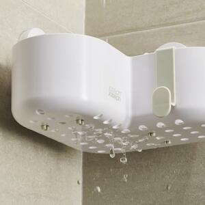 Raft pentru baie alb de colț autoadeziv din plastic Duo - Joseph Joseph
