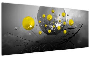Tabloul - bile abstracte galbene (120x50 cm)