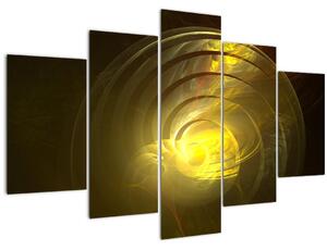 Tablou cu spirala abstractă în galben (150x105 cm)