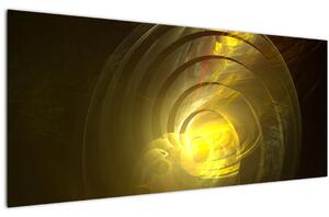 Tablou cu spirala abstractă în galben (120x50 cm)