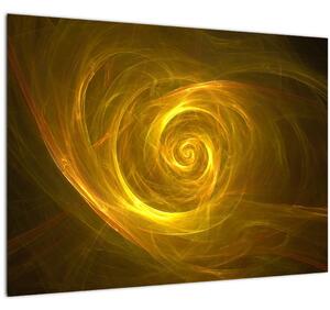 Tablou cu spirala abstractă în galben (70x50 cm)