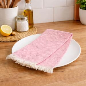 Prosop bucatarie bumbac 100% peshtemal, 30x50cm, Colored roz