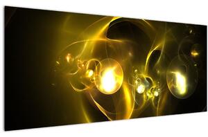 Tablou abstract cu bile galbene (120x50 cm)