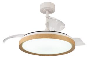 Ventilator de tavan cu LED Mistral, finisaj lemn, DC, silențios, CCT - Mantra Mantra Iluminación, Mistral, reglabil, Lemn, Camera de zi, Plastic, Modern