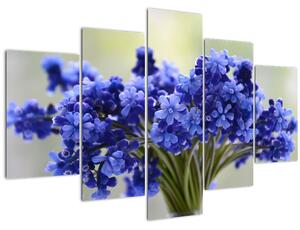Tablou buchet cu flori albastre (150x105 cm)
