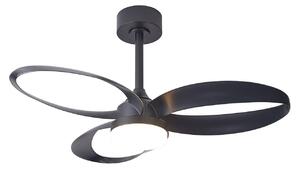 Ventilator de tavan cu LED-uri Infinity, negru, DC, silențios, CCT - Mantra Mantra Iluminación, Infinity, reglabil, Negru, Camera de zi, Plastic, Modern