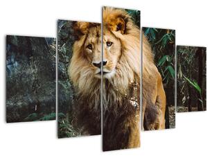 Tablou cu leu în natură (150x105 cm)