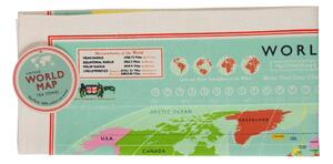 Prosop de bucătărie din bumbac Rex London World Map, 50 x 70 cm