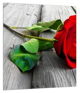 Tablou cu trandafirul roșu (30x30 cm)
