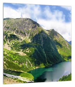 Tablou cu peisaj montan cu lac (30x30 cm)