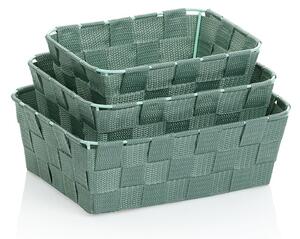 Set 3 coșuri de depozitare Kela Alvaro, verde