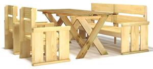 Set mobilier de grădină, 4 piese, lemn de pin tratat