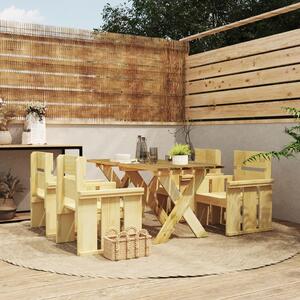 Set mobilier de grădină, 5 piese, lemn de pin tratat