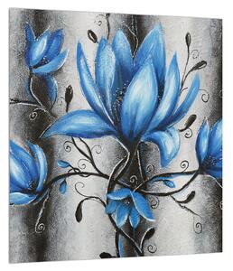 Tablou cu flori albastre (30x30 cm)