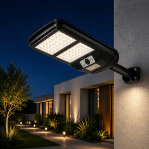 Corp Stradal Solar LED Novelite SUNO 80W cu Senzor de Mișcare și Temperatură 3CCT Ajustabilă IP54, Iluminat Exterior Eficient pentru Curți și Alei