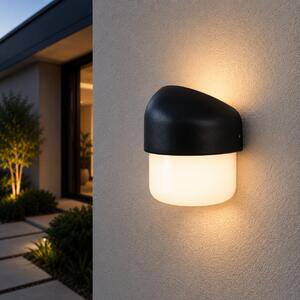 Aplica LED Erste Bastet 12W IP54 Negru Mat Exterior Iluminat Arhitectural Modern Eficient Rezistent Design Elegant Pentru Terasa Si Fatada Casa