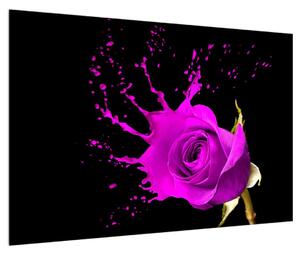 Tablou cu trandafir mov (90x60 cm)