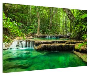 Tablou cu râu de pădure cristalin (90x60 cm)
