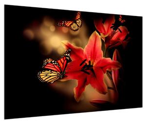 Tablou cu crin și fluture (90x60 cm)