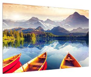 Tablou cu peisaj montan cu lac (90x60 cm)