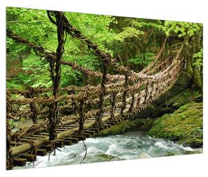 Tablou cu poduleț prin râu de munte (90x60 cm)