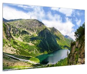 Tablou cu peisaj montan cu lac (90x60 cm)